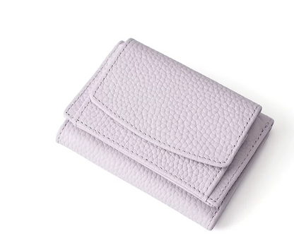 Slim Genuine Leather RFID Wallet with Money Clip and Card Slots