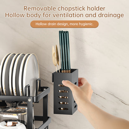 Premium Adjustable Stainless Steel Dish Drying Rack - Multi-Functional Kitchen Sink Organizer & Plate Holder (Rust-Proof)