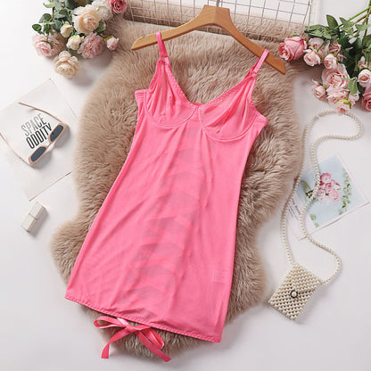 Black Sheer Mesh Strapless Mini Dress / Transparent Clubwear