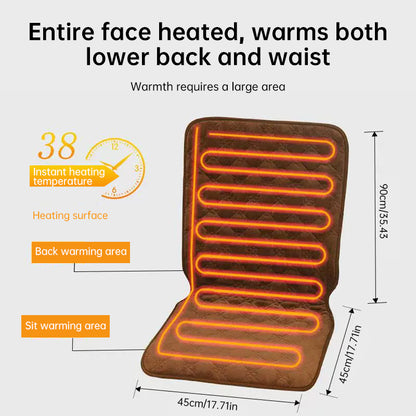 Smart Heated Office Chair Cushion | Electric Mat with Timer & Integrated Backrest (220V)