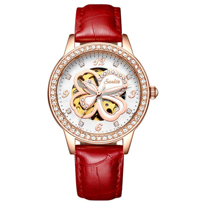 Sunkta Elegant Ladies Fashion Wristwatch with Ceramic Stainless Steel Band