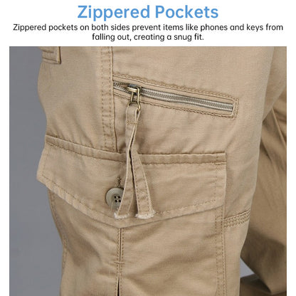 Men's Cotton Cargo Overalls for Camping & Hiking | Straight-Leg, Multi-Pocket Baggy Trousers