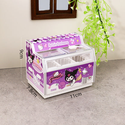 Miniature Fridge Magnet Toy - Dollhouse Ice Cream Cabinet Simulation Model
