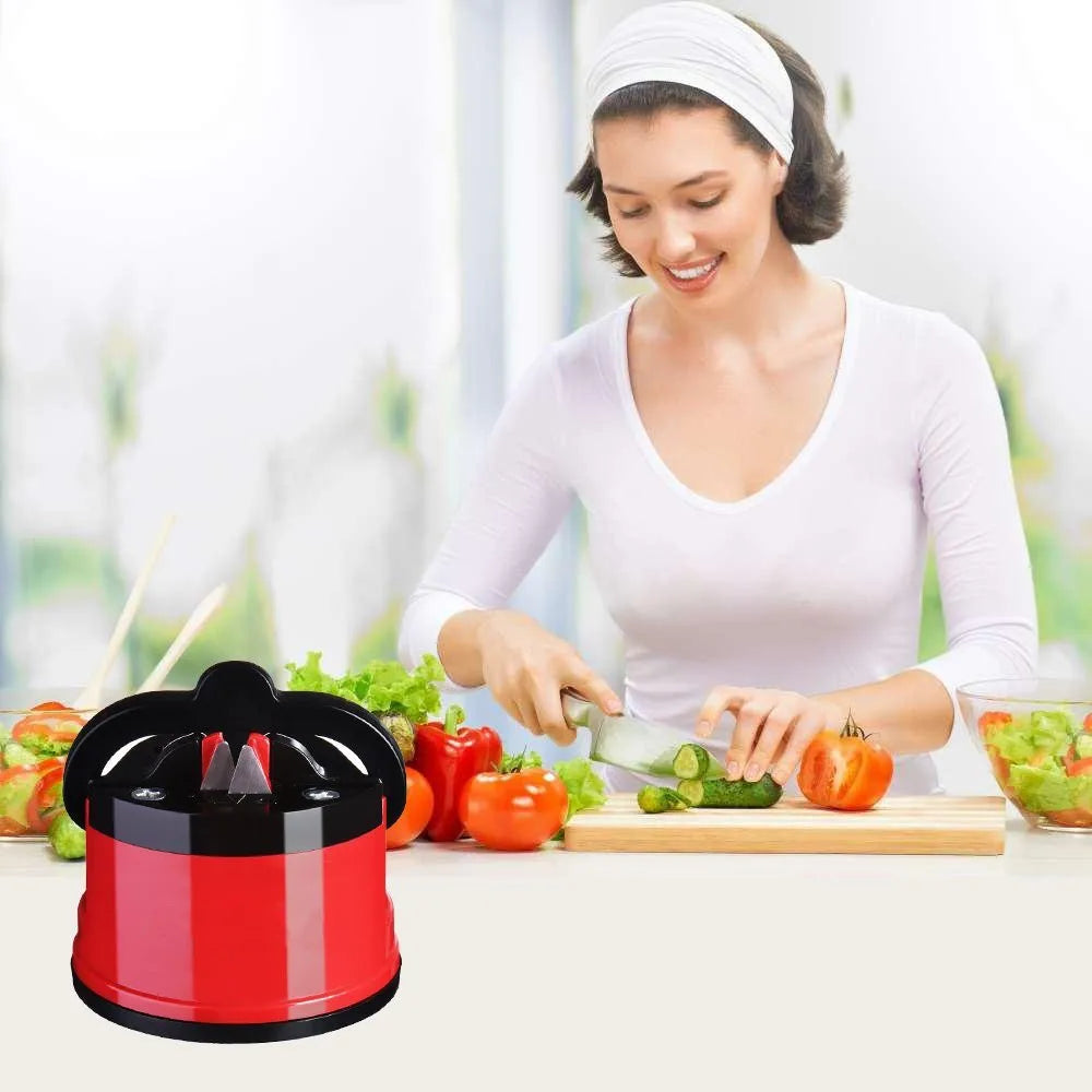 Suction Cup Knife Sharpener - Easy & Safe Kitchen Sharpening Tool