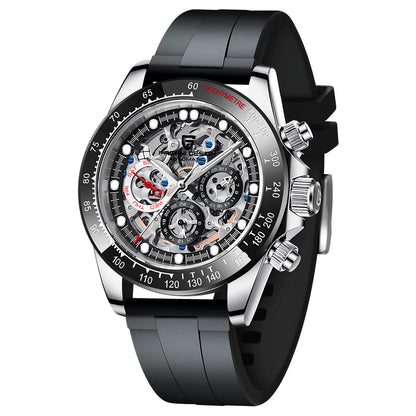 Pagani Design 1653 Men's Automatic Watch - Multifunction Skeleton Mechanical Timepiece