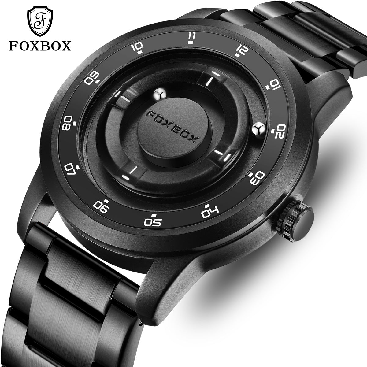 LIGE Unique Black Concept Watch Men's Multi-Function Water Resistant Metal Band.