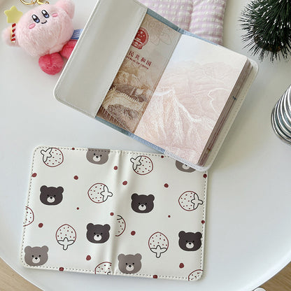 Cute Bear Series Passport Holder - Portable Multi-Functional Travel Document Case & Card Organizer