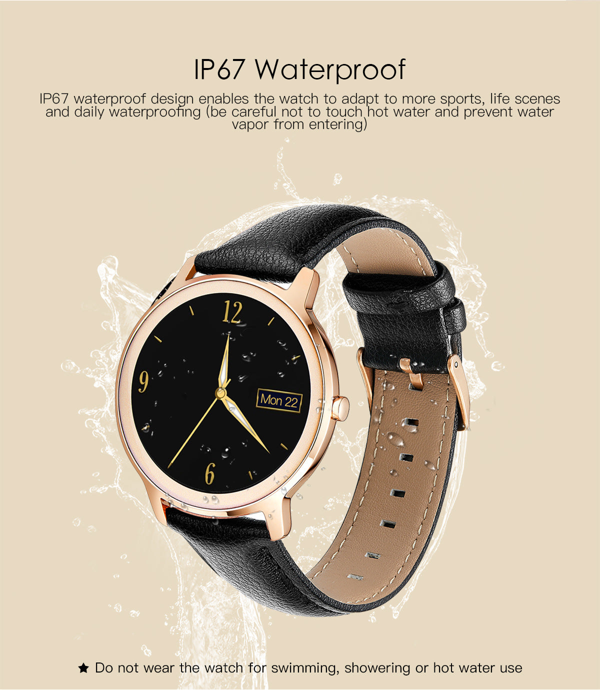 R18 Luxury Ladies Smart Watch - 1.09" Full Touch Ultra-Thin Screen