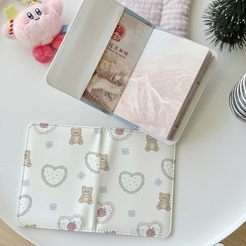 Cute Bear Series Passport Holder - Portable Multi-Functional Travel Document Case & Card Organizer