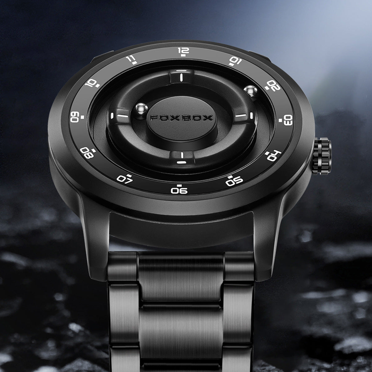 LIGE Unique Black Concept Watch Men's Multi-Function Water Resistant Metal Band.