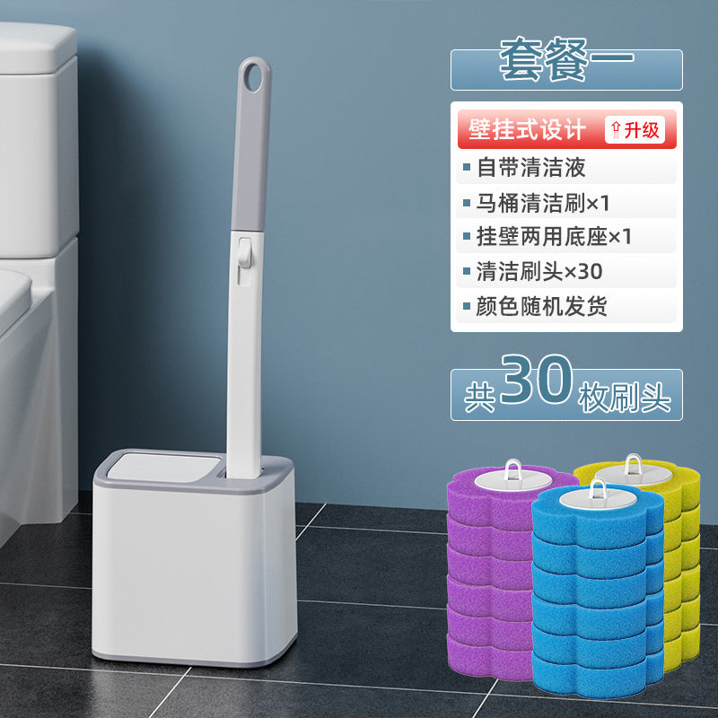 Disposable Toilet Brush Set with Replaceable Cleaning Heads – Antibacterial Wand for Deep Bathroom Cleaning