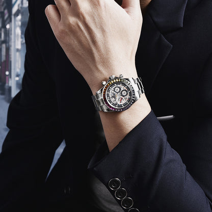 Pagani Design 1653 Men's Automatic Watch - Multifunction Skeleton Mechanical Timepiece