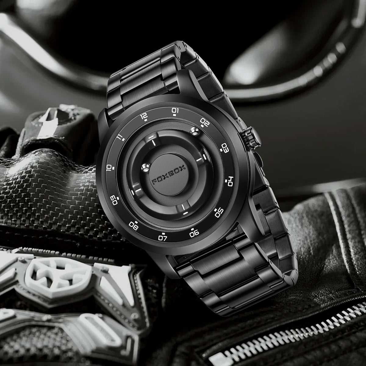 LIGE Unique Black Concept Watch Men's Multi-Function Water Resistant Metal Band.