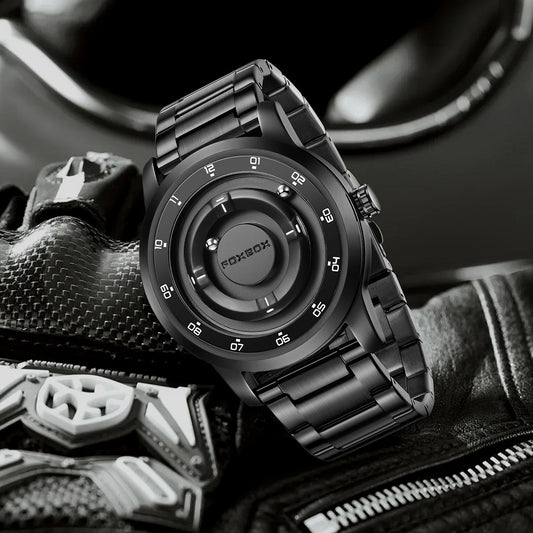 LIGE Unique Black Concept Watch Men's Multi-Function Water Resistant Metal Band
