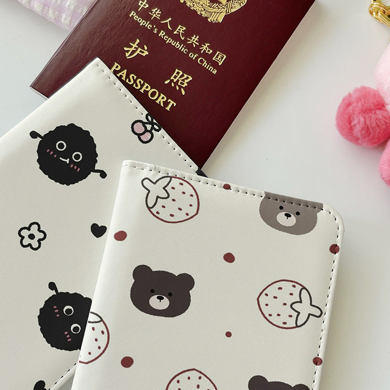 Cute Bear Series Passport Holder - Portable Multi-Functional Travel Document Case & Card Organizer