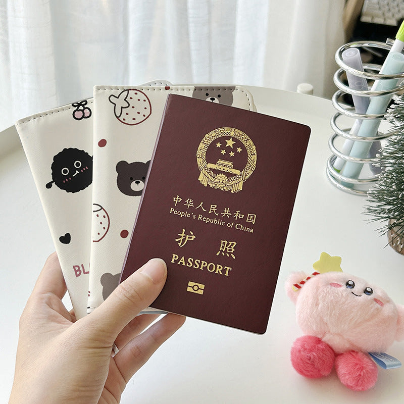 Cute Bear Series Passport Holder - Portable Multi-Functional Travel Document Case & Card Organizer