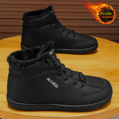 Mid Top Wide Last Cotton Shoes with Plush Warm Lining