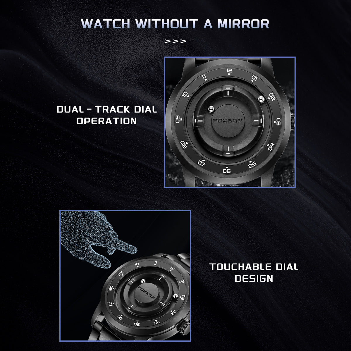 LIGE Unique Black Concept Watch Men's Multi-Function Water Resistant Metal Band.