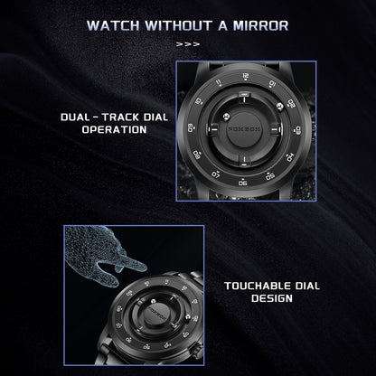LIGE Unique Black Concept Watch Men's Multi-Function Water Resistant Metal Band.
