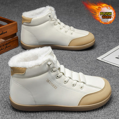 Mid Top Wide Last Cotton Shoes with Plush Warm Lining
