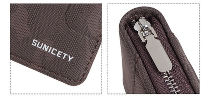 RFID Blocking Zipper Large Capacity Credit Card & Certificate Holder - PU Camouflage Wallet