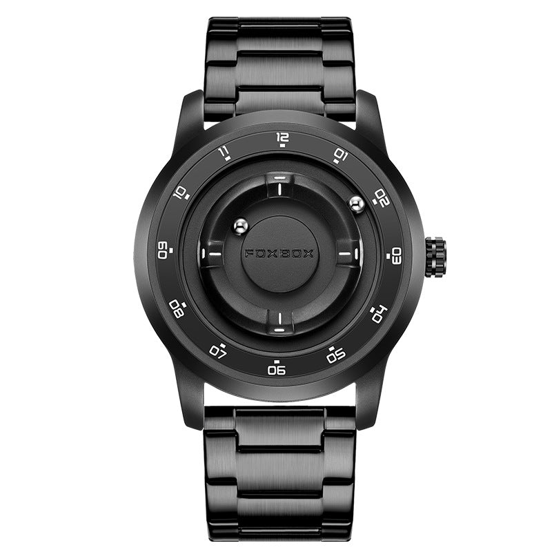 LIGE Unique Black Concept Watch Men's Multi-Function Water Resistant Metal Band.