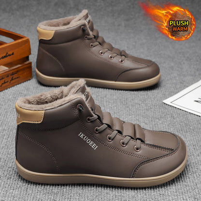 Mid Top Wide Last Cotton Shoes with Plush Warm Lining