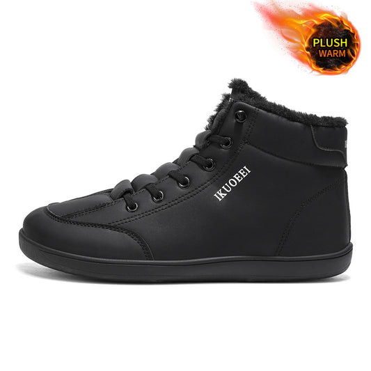 Mid Top Wide Last Cotton Shoes with Plush Warm Lining