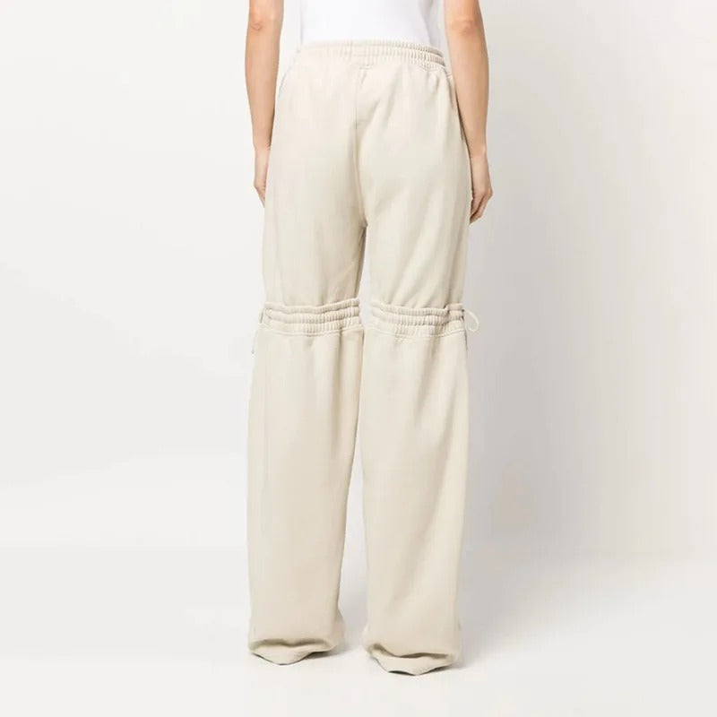 Trendy Wide-Leg Drawstring Bandage Trousers – Stylish Loose Fit Lounge Pants for Women