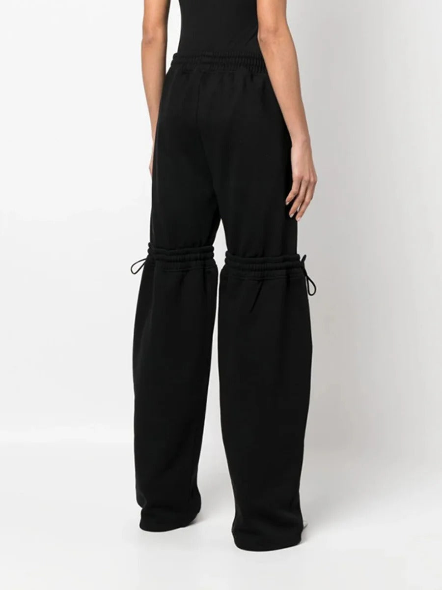 Trendy Wide-Leg Drawstring Bandage Trousers – Stylish Loose Fit Lounge Pants for Women