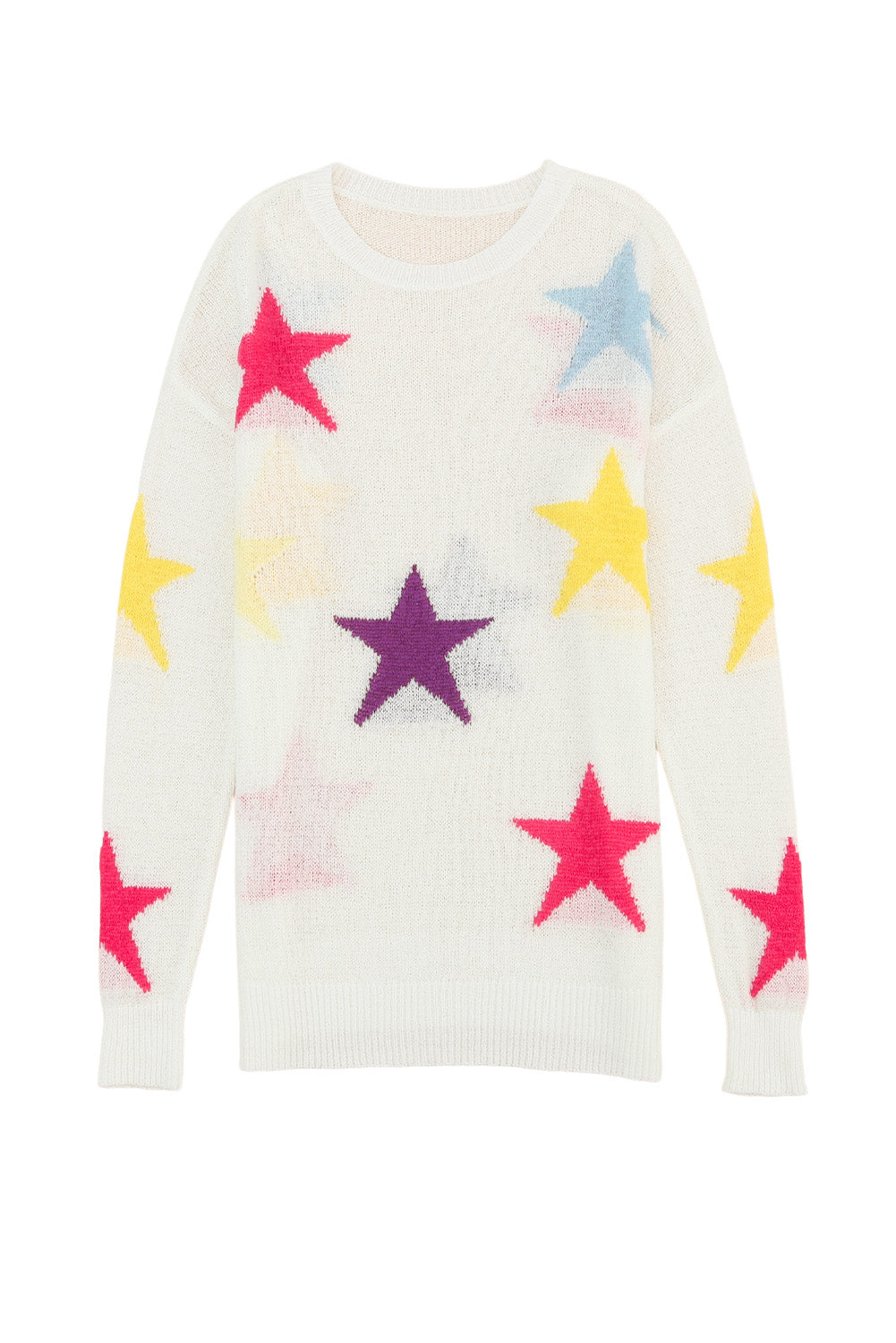 Women's Chic Star Print Loose Knit Sweater - Soft & Trendy