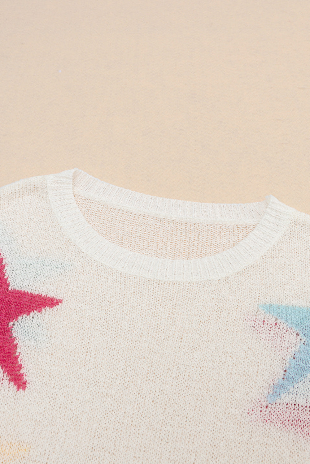 Women's Chic Star Print Loose Knit Sweater - Soft & Trendy
